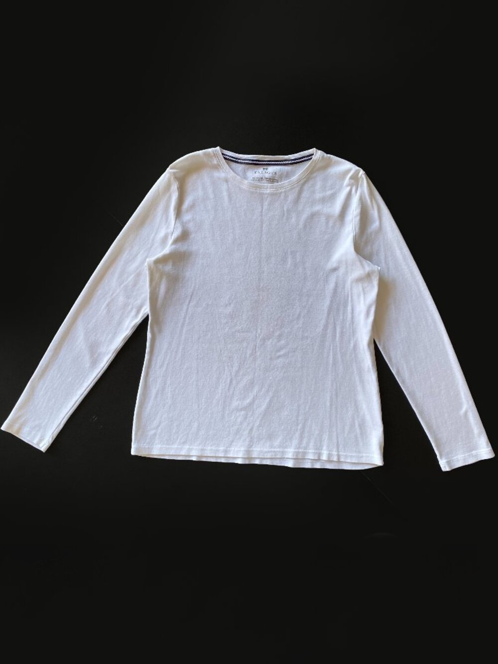 Talbots 100% Pima Cotton White Long-Sleeve Tee Size